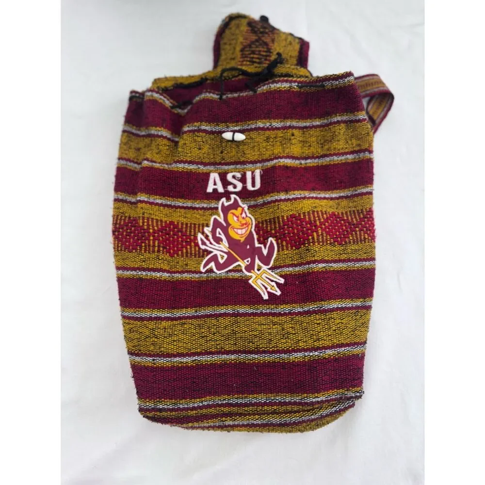Arizona State University Southwestern Woven Backpack Maroon Gold Sparky Mascot